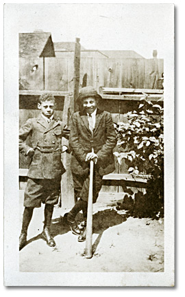 Photo: Vince and Reg Bryant strike a sports-oriented pose, [ca. 1910]