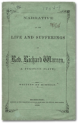 Cover: Narrative of the Life and Sufferings of Rev. Richard Warren, 1856