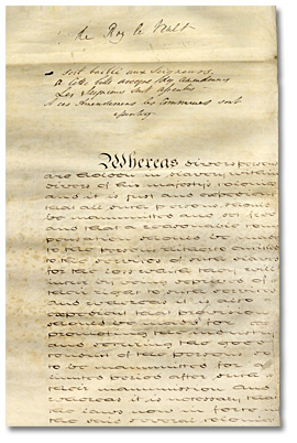 Une image du texte original écrit à la main ci-dessous : une image de la version publiée de la loi