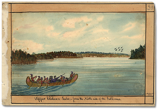 Watercolour: Upper Rideau Lake; from the North side of the Isthmus, 1830