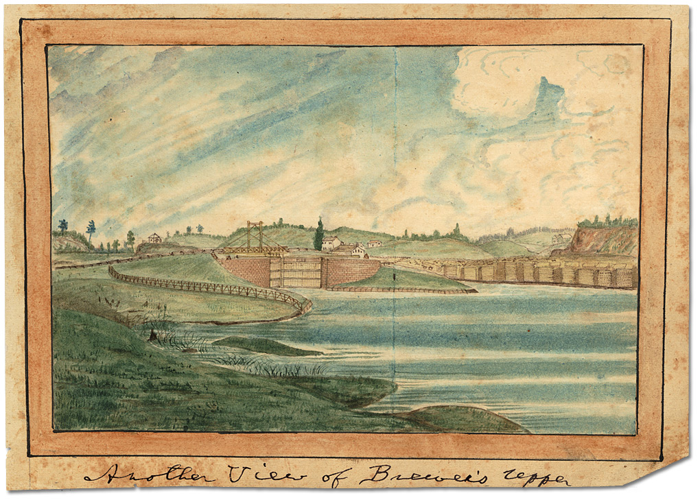 Aquarelle : Another View of Brewer's Upper Mills, 1830