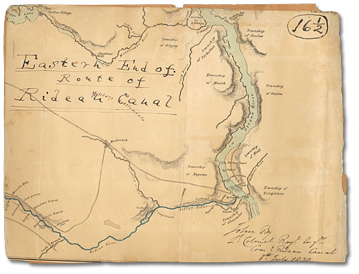 Map of Eastern End of Rideau Canal, 1830