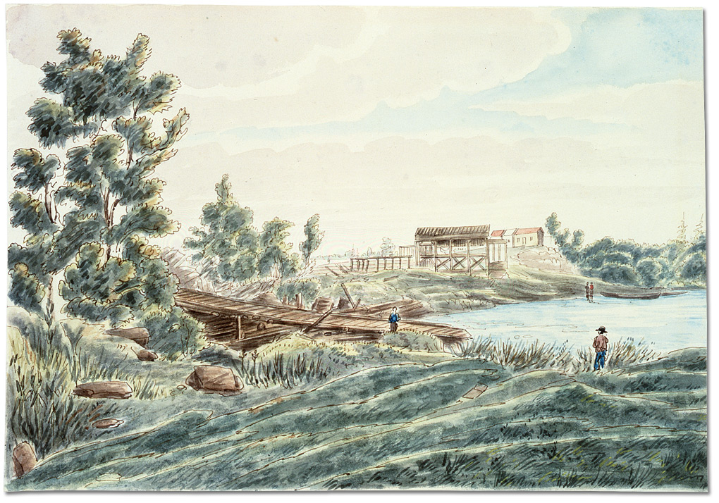 Watercolour: Kingston Mills, (Ontario), [ca. 1830]