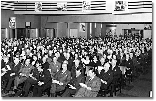 Photo: Eaton’s employees in auditorium at a War Bond Rally, 1943