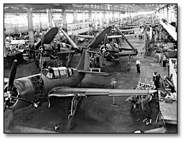 Photo: Airplane assembly line inside the plant, Canadian Car and Foundry Co., [ca. 1940]