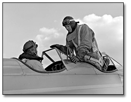 Photo: Airmen in cockpit, Little Norway, November 1940