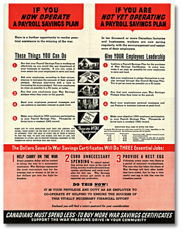 Brochure promoting War Savings Certificates, Front