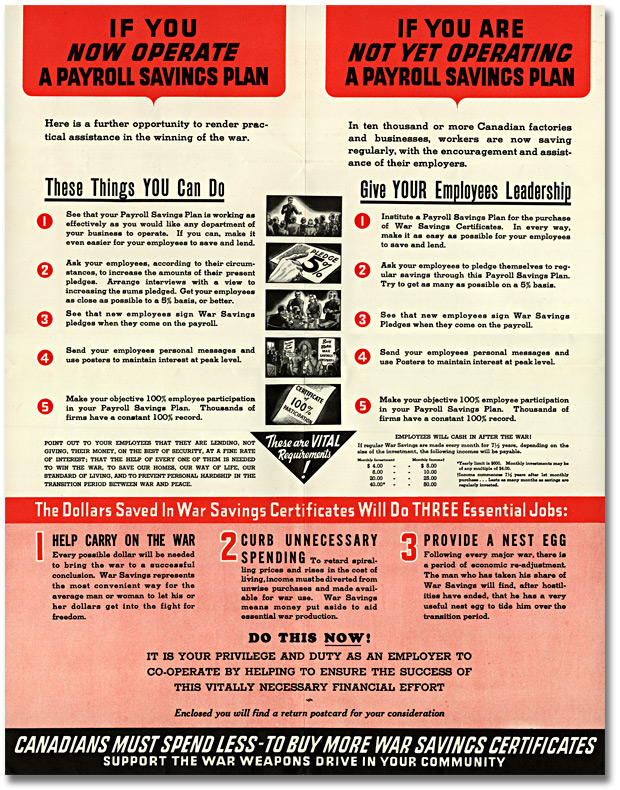 Brochure promoting War Savings Certificates, Back