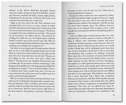 Black Berry, Sweet Juice: On Being Black and White in Canada, Pages 38-39