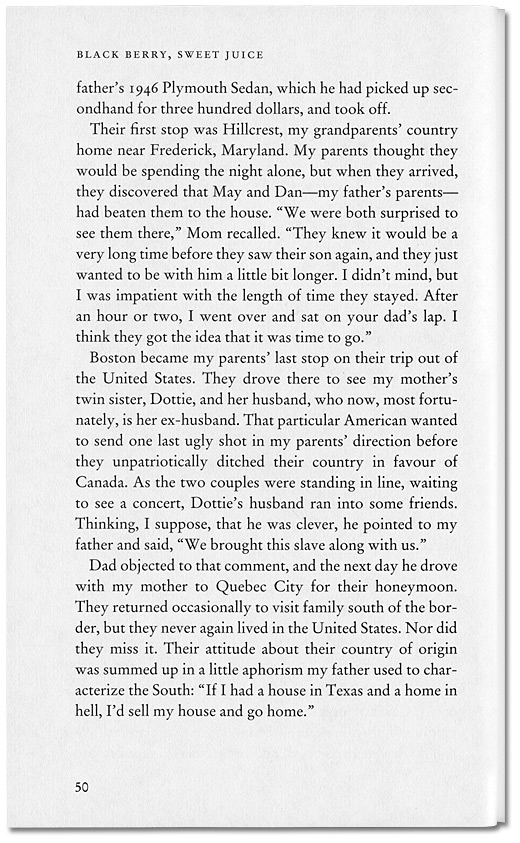 Black Berry, Sweet Juice: On Being Black and White in Canada, Page 50