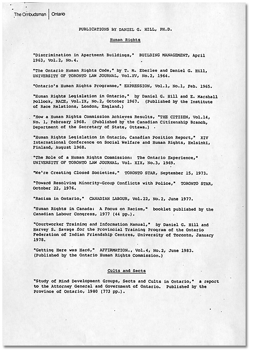 Daniel G. Hill curriculum vitae, Page 2