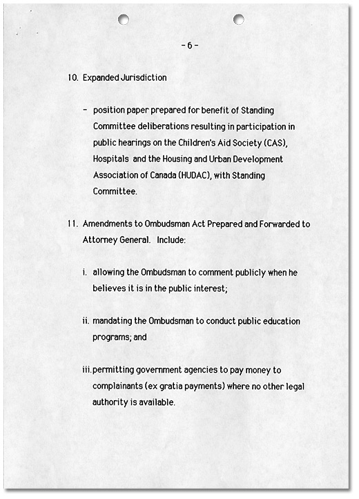 Ombudsman Initiatives 1984-1989, Page 6