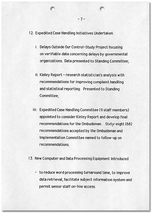 Ombudsman Initiatives 1984-1989, Page 7