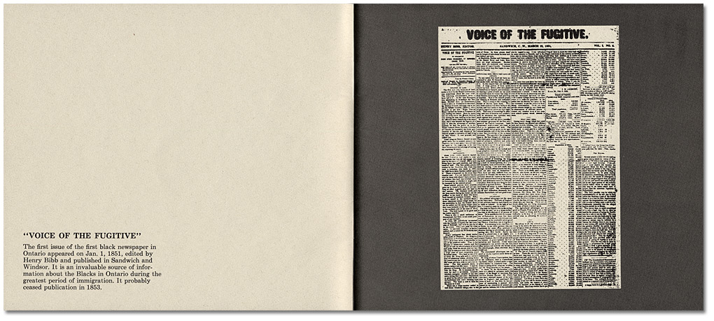 "a brief pictorial history of Blacks in Nineteenth Century Ontario", by Daniel G. Hill, published by the Ontario Human Rights Commission