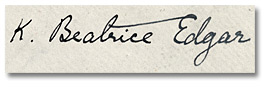 K. Beatrice Edgar's Signature