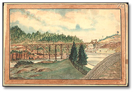 Building the Grand Trunk Railway Bridge, Kingston Mills, 1856 