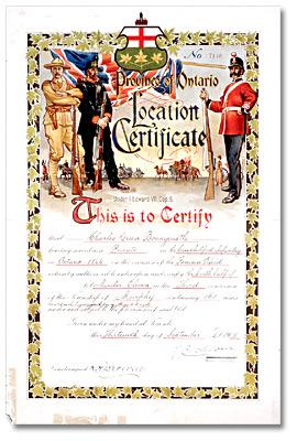 Certificat de localisation, 1905