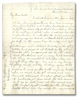 Letter, Alonzo Wolverton to his sitster Roseltha Wolverton Goble, le 4 décembre 1864 - Page 1