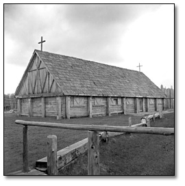 Photographie : Église, Sainte-Marie-au-pays-des-Hurons, 1968