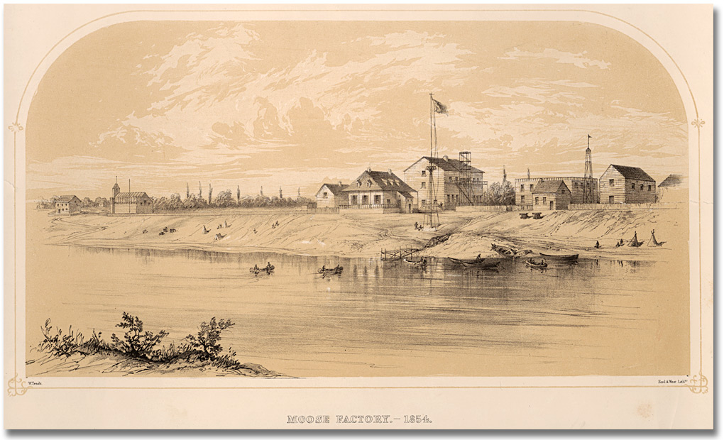 Lithograph: Moose Factory, 1854