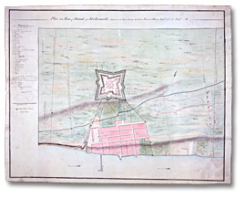 Carte : Plan of the Town of Détroit and Fort Lernoult, situated on the strait between Lakes Erie and Huron. . . taken from actual survey, 1792