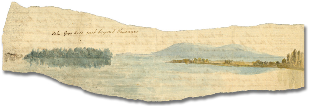 Aquarelle : Isle Gros Bois just beyond Varennes, [vers 1792]