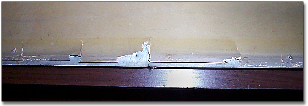 Photographie : Détail montrant des dommages typiques le long des bords de la photographie