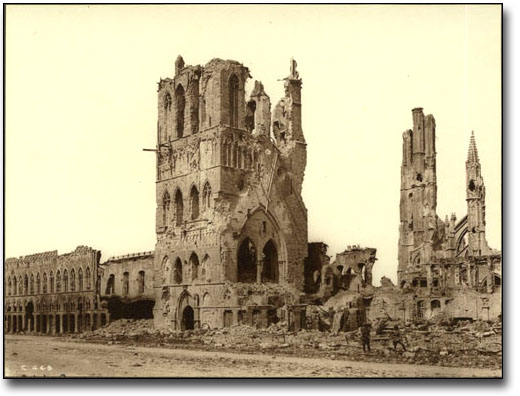 Photo: Cloth Hall Tower, Ypres, [ca. 1918]