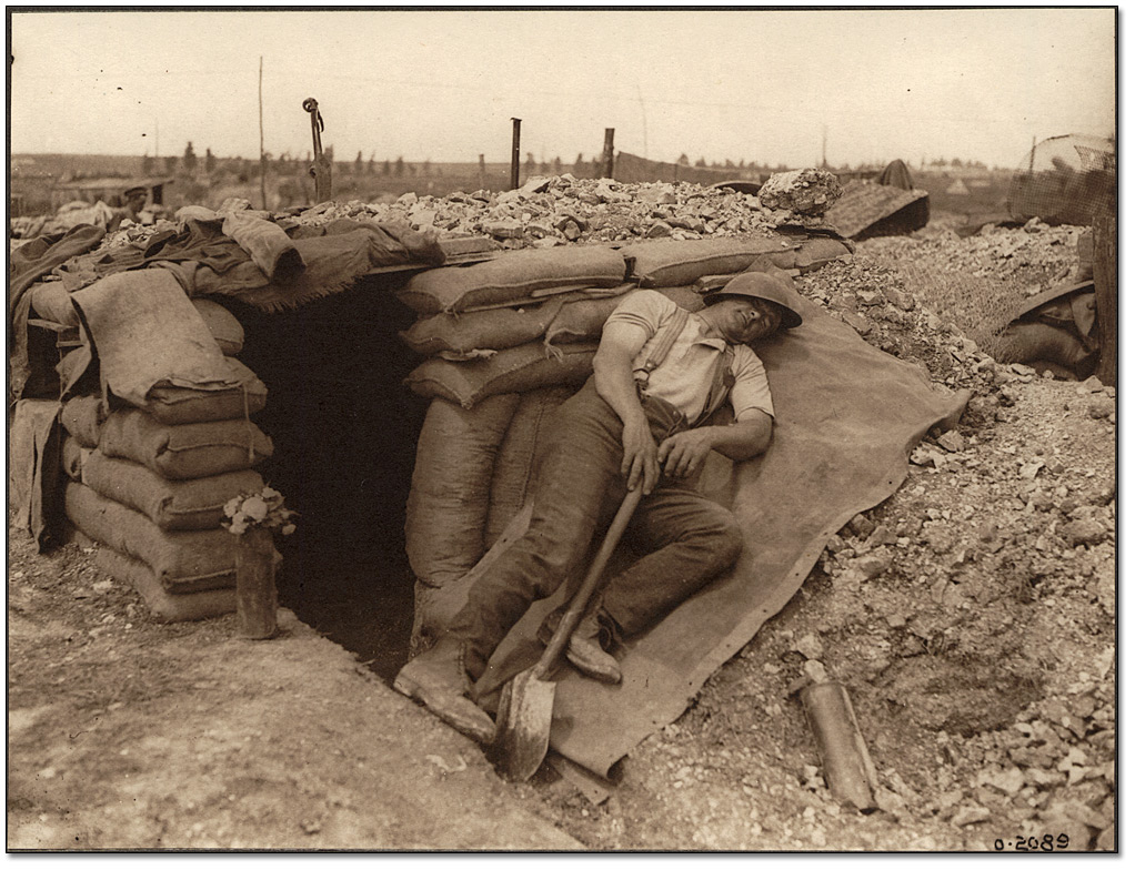 Photo: A Canadian miner resting after a heavy night's work, [ca. 1918]