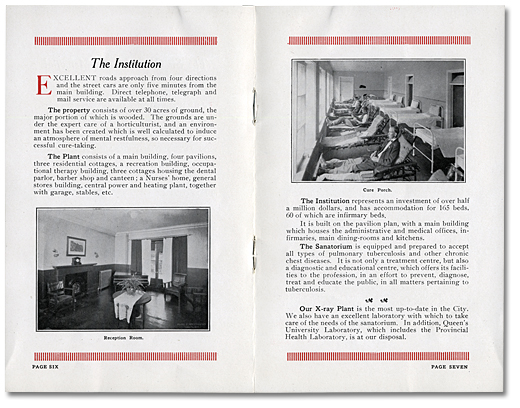 Pages du dépliant du Sir Oliver Mowat Memorial Sanatorium, [192-?], Pages 6-7