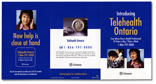 Cover: Introducing Telehealth Ontario, 2001