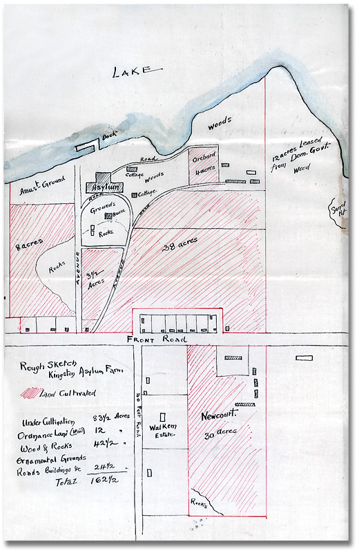 Rough sketch, Kingston Asylum farm acreage, 1891