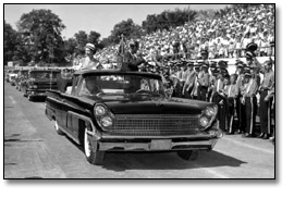 Photo: Queen Elizabeth and Prince Philip driving through Civic Stadium in Hamilton, 1959