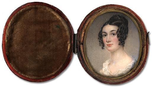 Aquarelle sur ivoire : Miss Harriet Lowe, 1836
