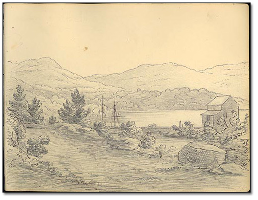 Land View from the Port at West Point, New York, 1837