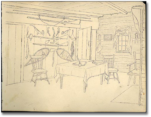 Interior of John's house [vue vers le nord], 1837