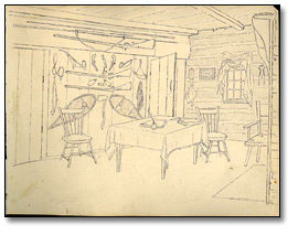 Interior of John's house [looking north], 1837