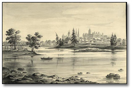 Ottawa from New Edinburgh [monochromatic watercolour], [vers 1876]
