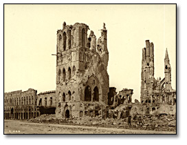 Photo: Cloth Hall Tower, Ypres, [ca. 1918] 