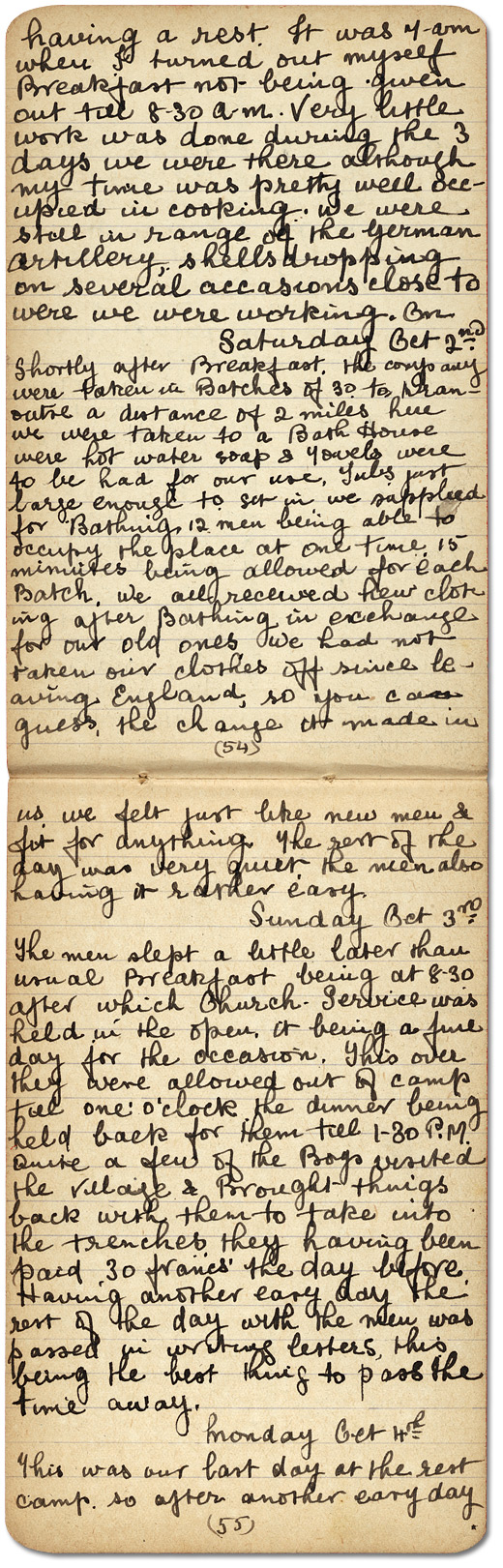 John Mould's Diary, pp. 54-55, 1915