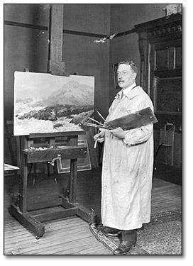 Photograpie : Robert Ford Gagen in his studio, [vers 1900]