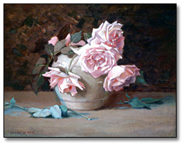 Huile sur toile : Roses, [s.d.]