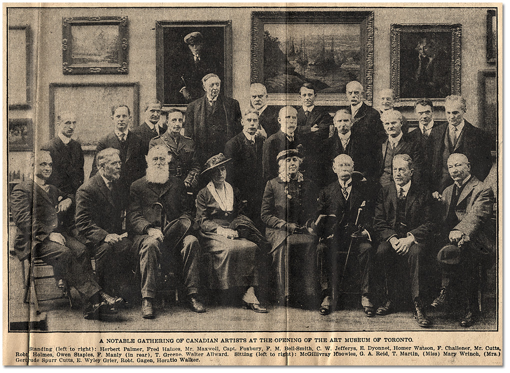 Newspaper Clip: Ontario Society Members at the Opening of the Art Museum of Toronto, April 4, 1918