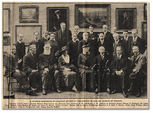 Newspaper: Ontario Society Members at the Opening of the Art Museum of Toronto, April 4, 1918