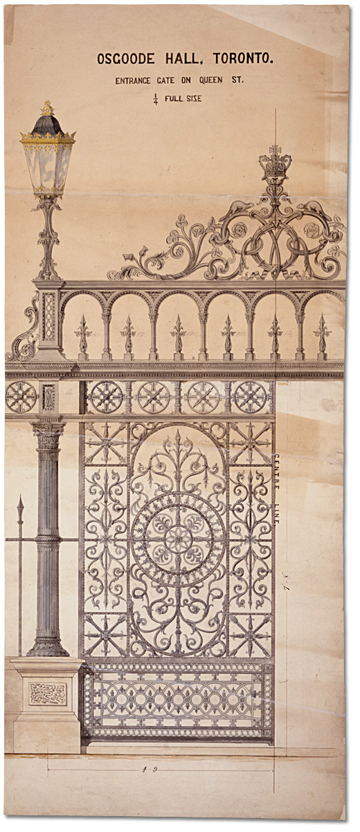 Dessin : Osgoode Hall, porte d’entrée [vers 1856]-1866