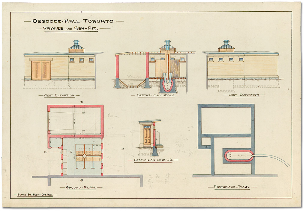 Drawing: Osgoode Hall, Privies and Ash Pit, 1885