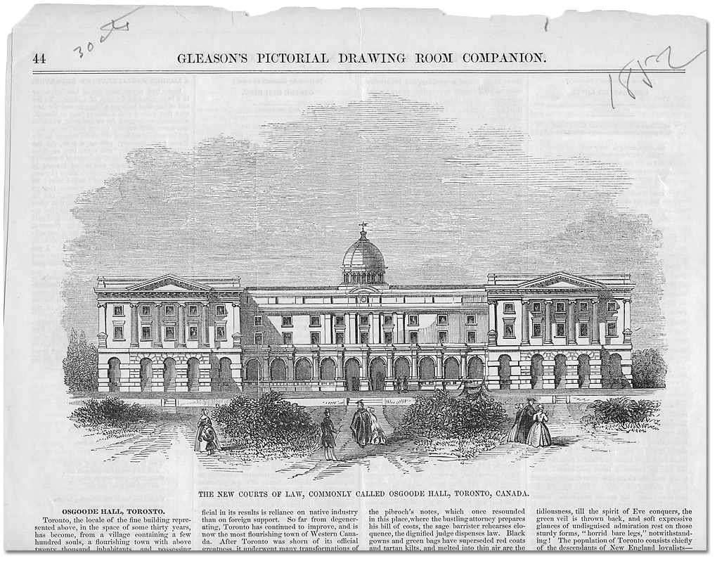 Osgoode Hall, from Gleason’s Pictorial Drawing Room Companion