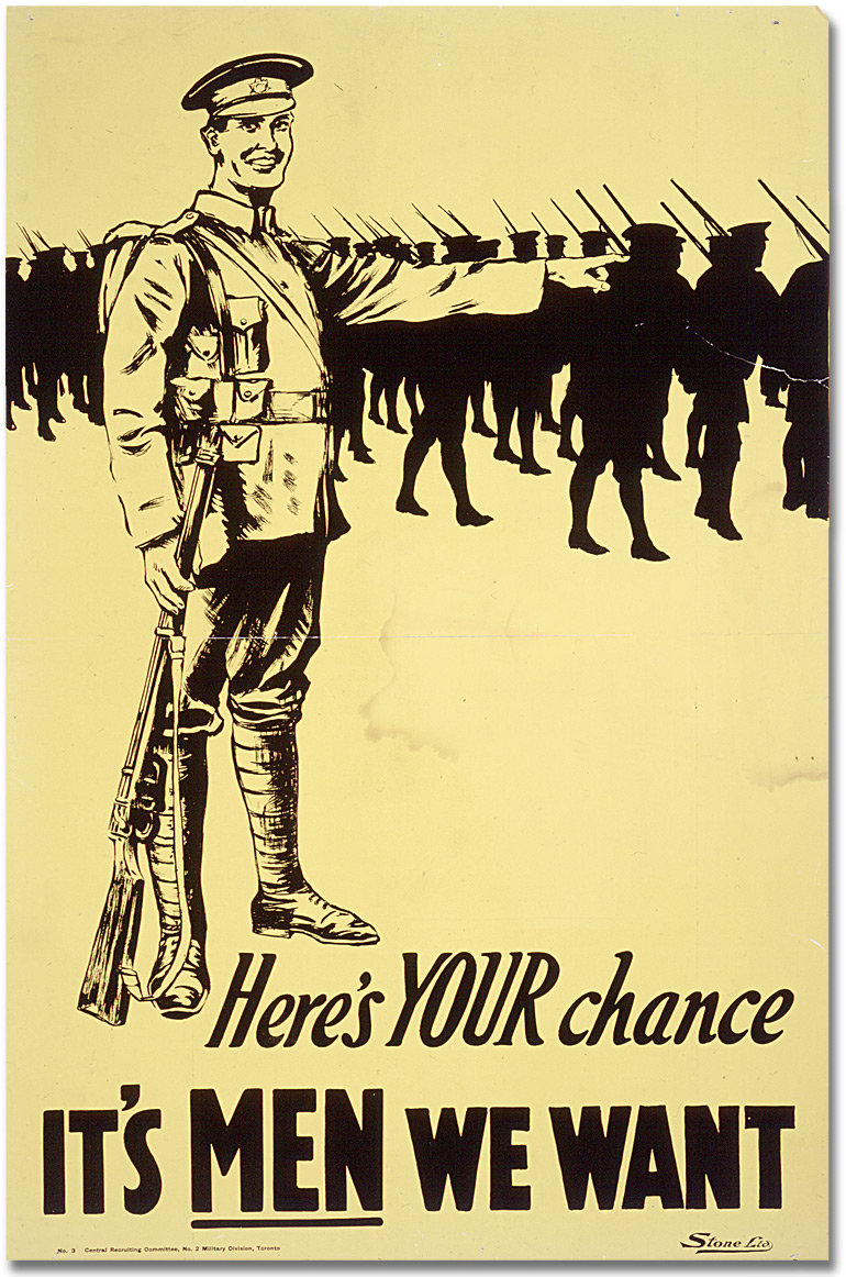 War Poster - Recruitment: Here's Your Chance - It's Men We Want [Canada], [between 1914 and 1918]