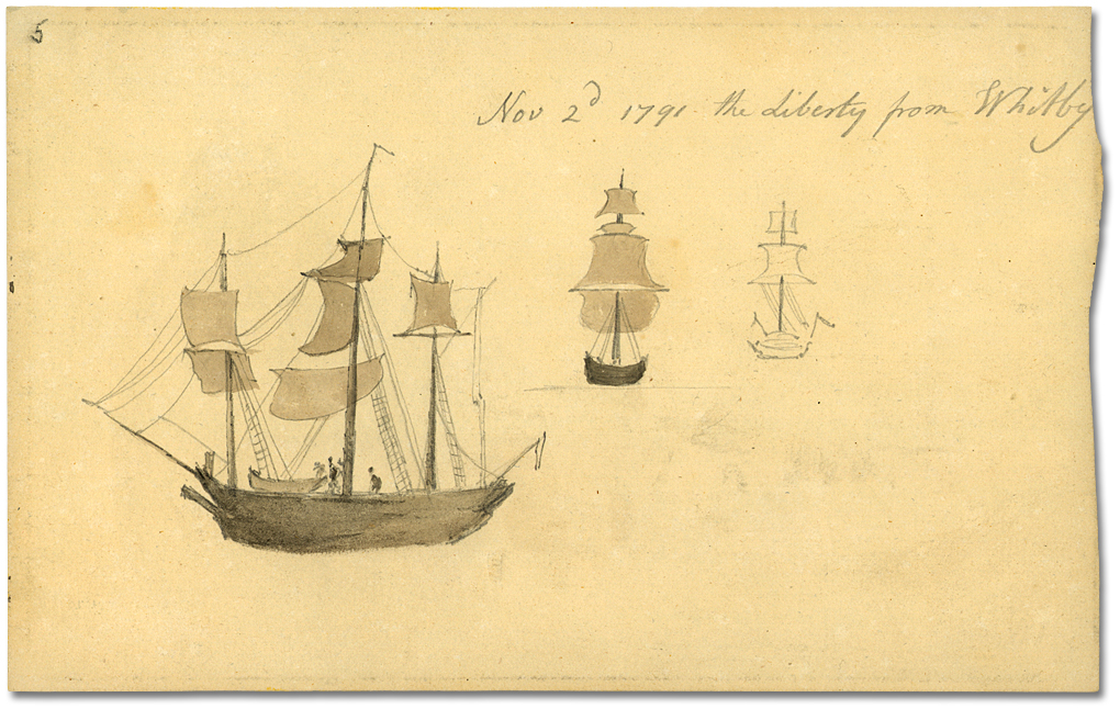 Dessin : Nov 2nd, 1791 - The Liberty from Whitby