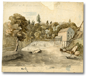 Watercolour: Mill on the Gananocoui, [ca. 1792]